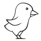 caligraphic twitter bird 145x145
